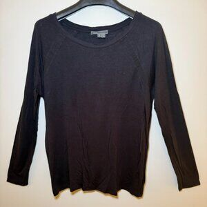 Vince black modal long sleeve with detail near the neck